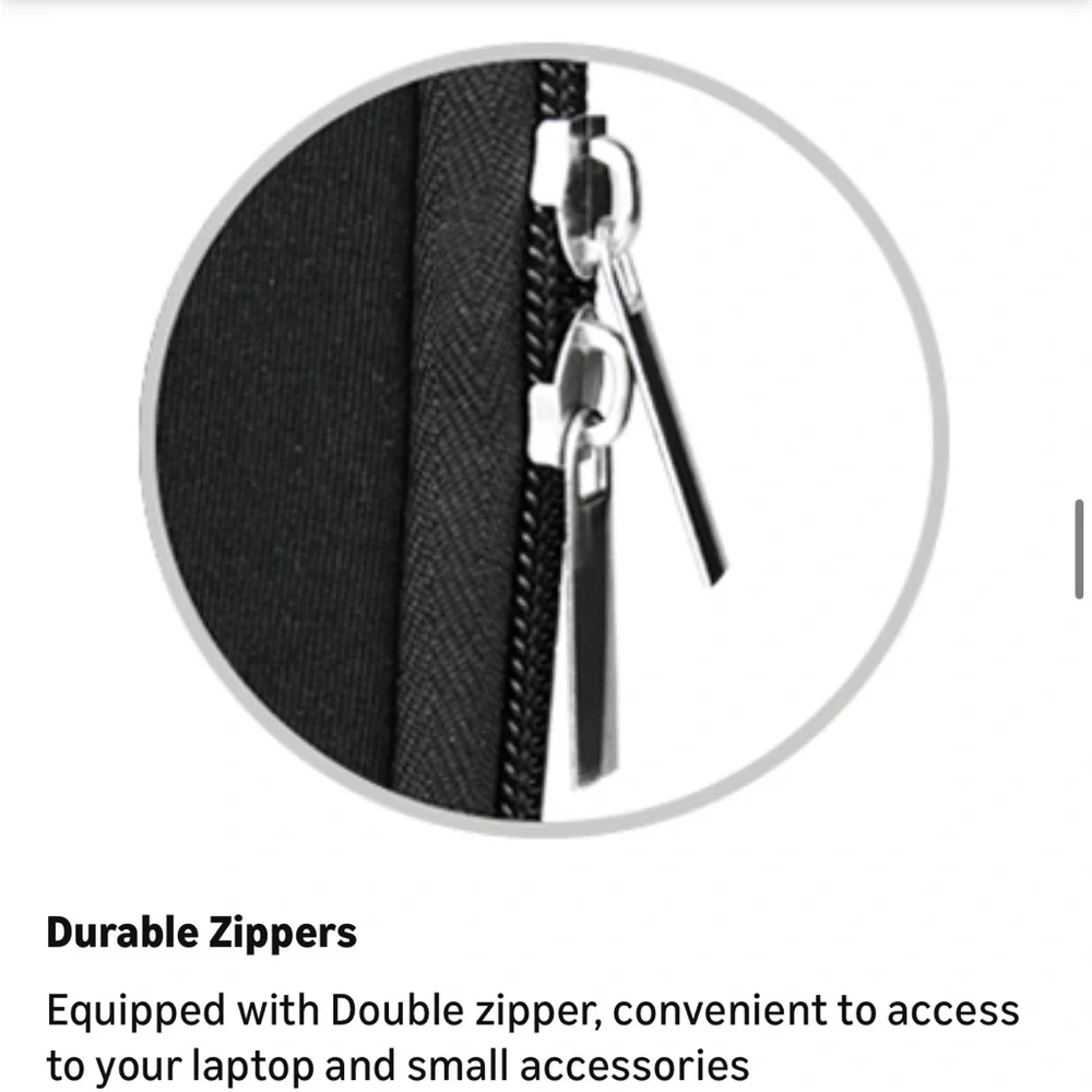 Black Laptop Sleeve 15.6” Durable Shockproof Protective Cover Flip Case
